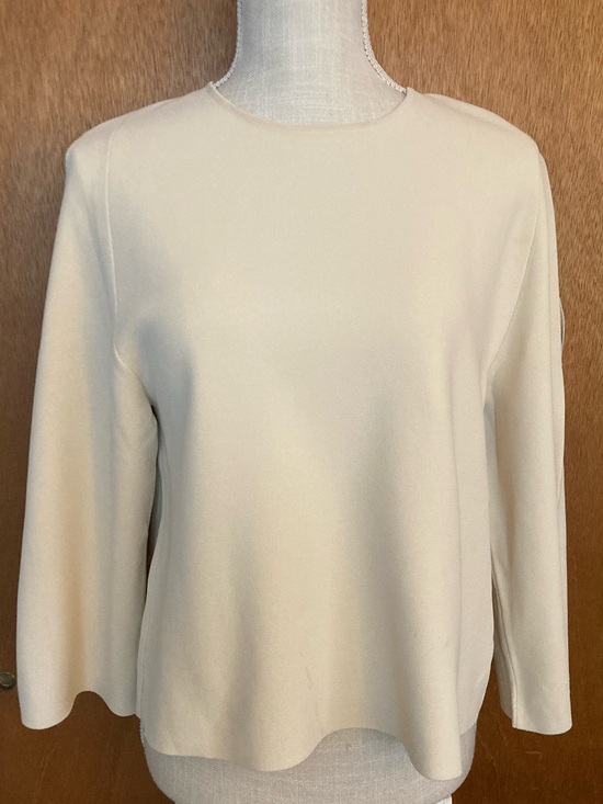 Stella McCartney Sweaters - Stella McCartney Cream Round Neck Sweater with Sleeve Detailing